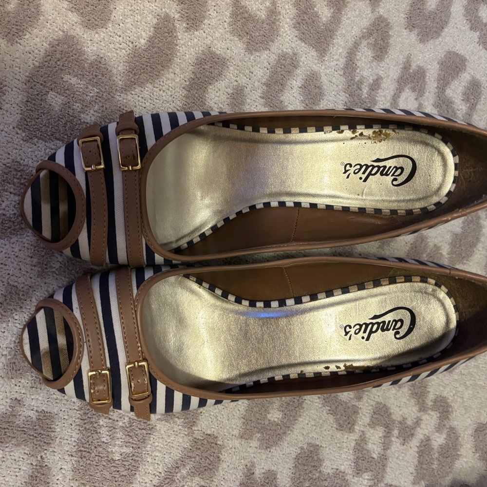 Candies striped peep toe heels- size 10